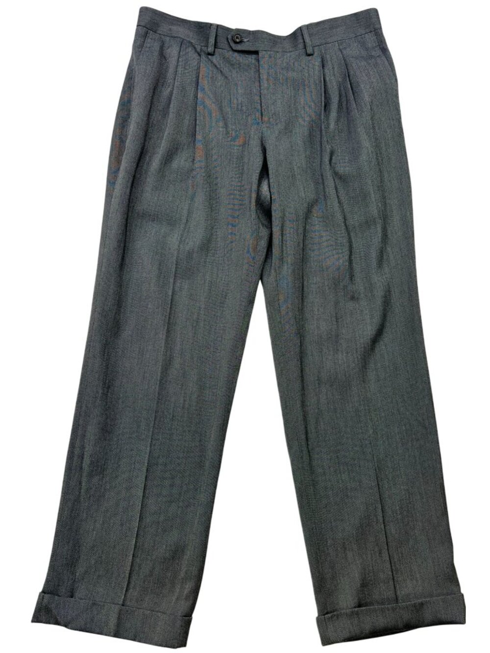 Ralph Lauren Men's Pleated Dress Pants Cuffed Hem Size P34x29 Charcoal Gray